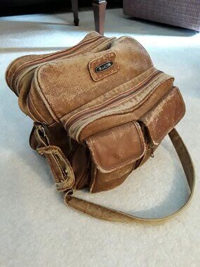 Vintage Brixton Camera Travel Bag Distressed Aged Worn Brown Retro